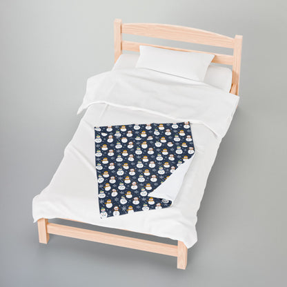 Aromantic Asexual Pride Snowmen Velveteen Plush Blanket