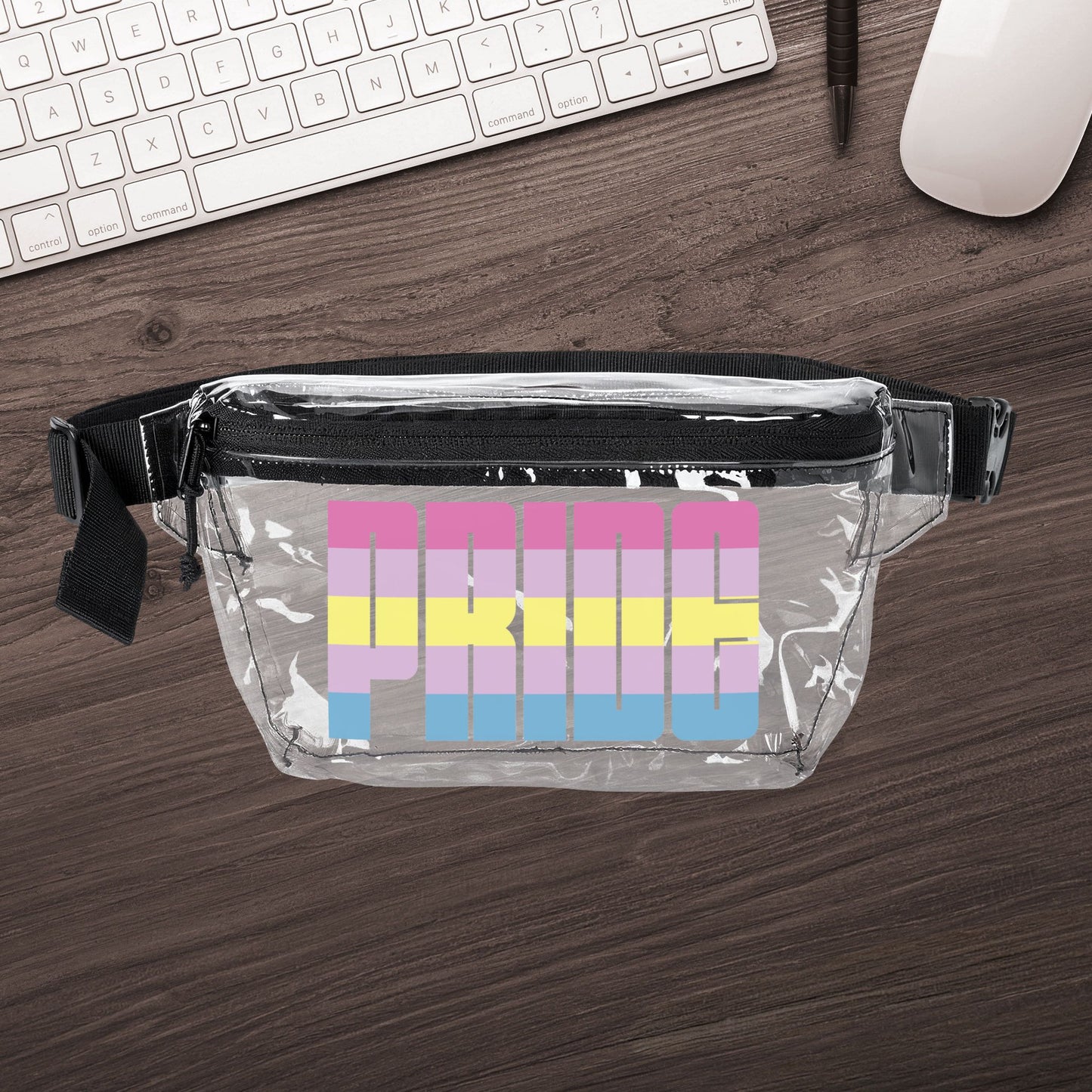 One size Clear Black Aporagender Pride Clear Fanny Pack