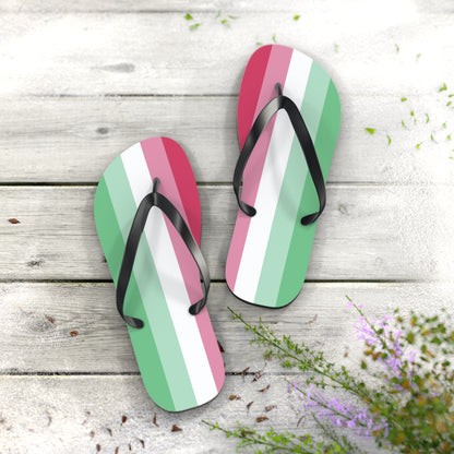 XL Black sole Abrosexual Pride Flip Flops
