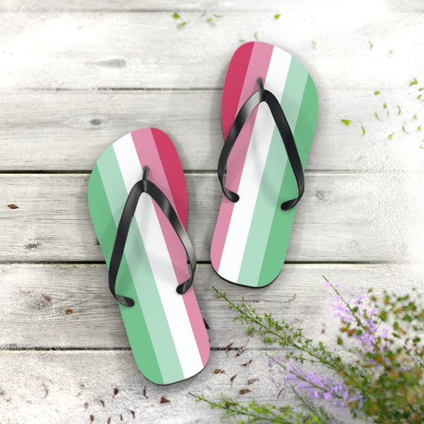 XL Black sole Abrosexual Pride Flip Flops