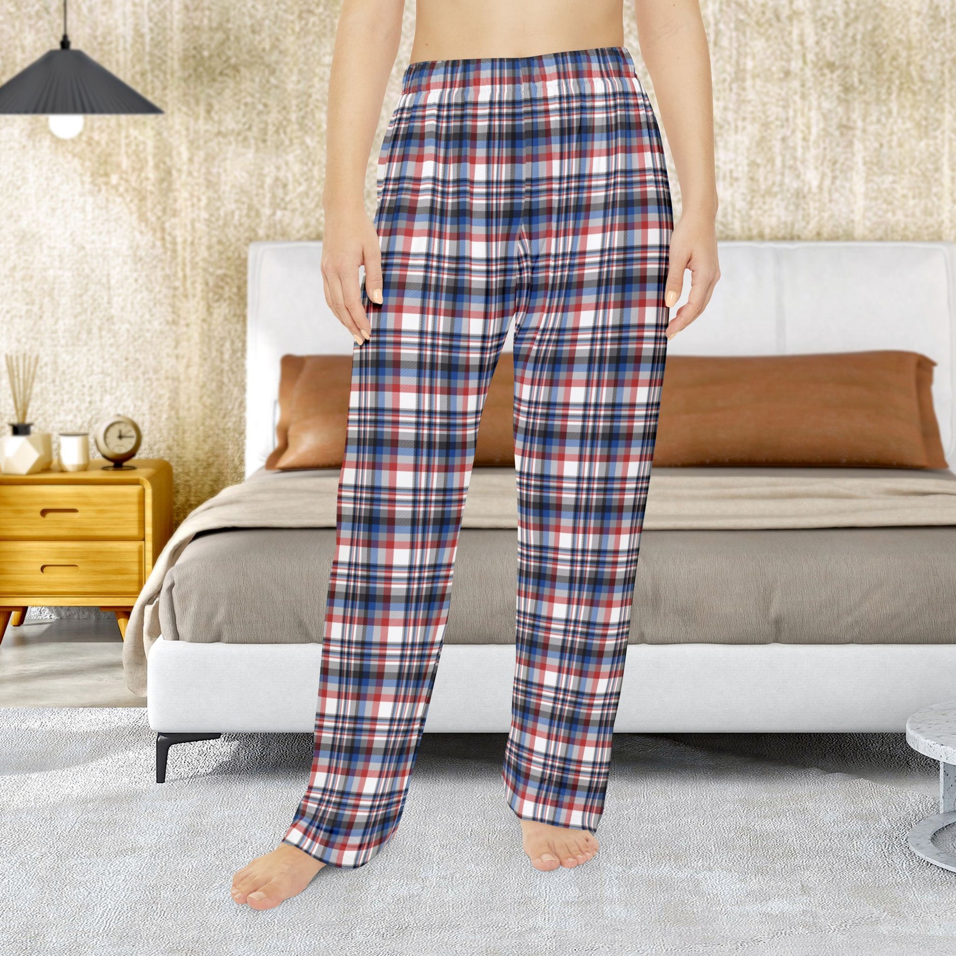 Women’s White, Grey, Red & Blue Gurnee IL Pajama Pants