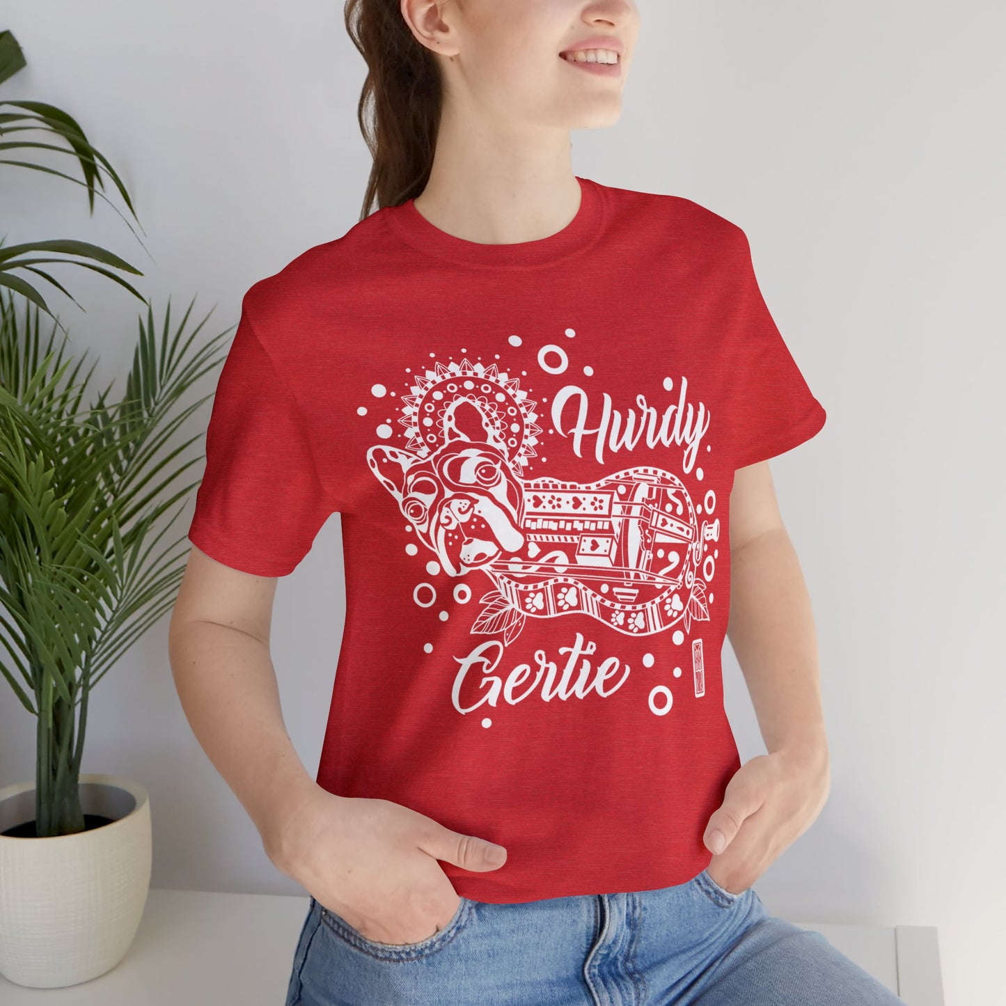 Hurdy Gertie Tee, Chemise Frenchton Dog Line Art