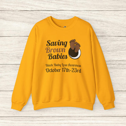 Quietly United in Loss Together Non-Profit / Saving Brown Babies Charity Crew Neck Sweatshirt, Grossesse et sensibilisation à la perte du nourrisson