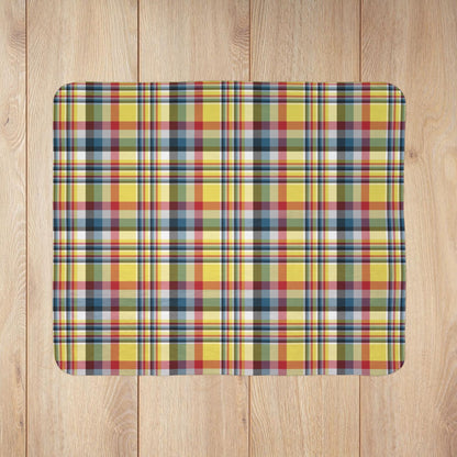 Yellow, Red & Teal Gurnee IL Plaid Fleece Sherpa Blanket
