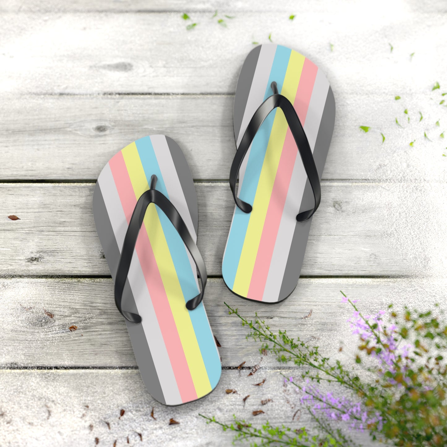 XL Black sole Demiflux Pride Flip Flops