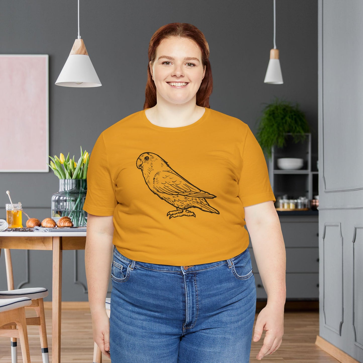 Holly Girl Lovebird, Line Art Tee
