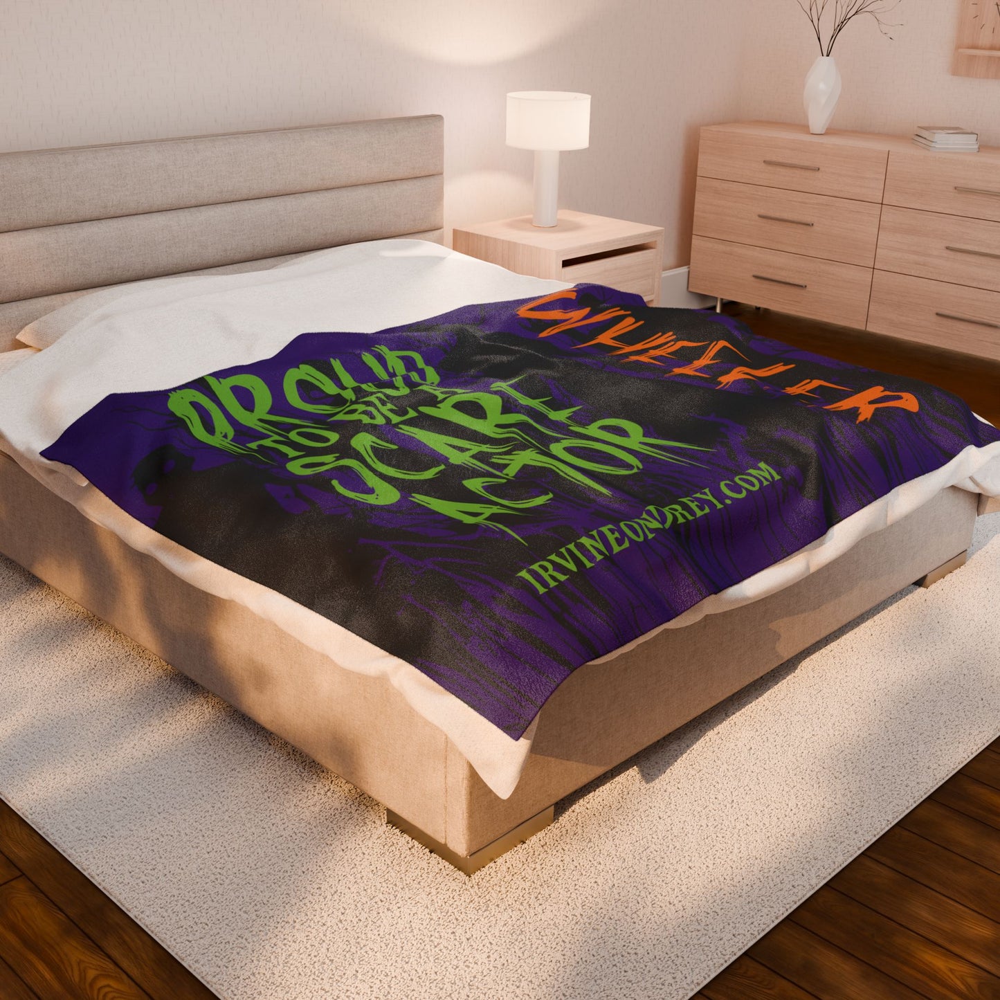 Proud to Be a Scare Actor Personalized Velveteen Plush Blanket