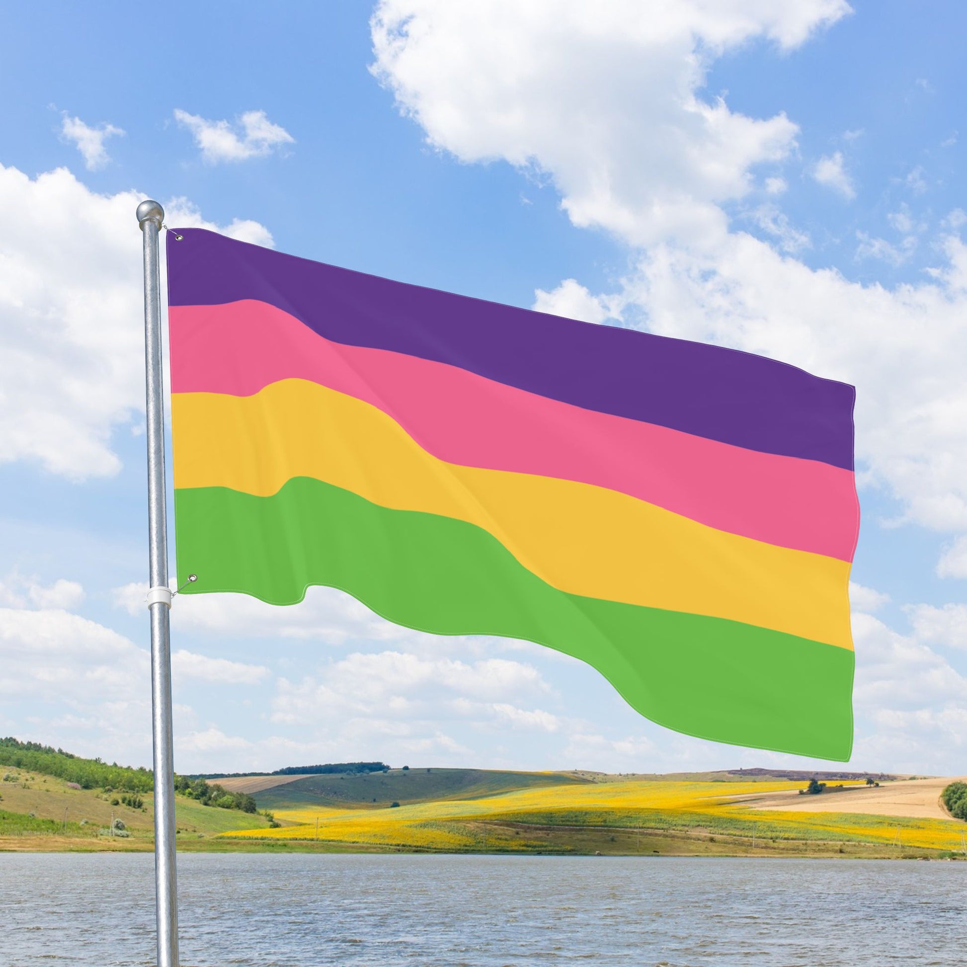 Sappho / Inclusive Lesbian Double-Sided Pride Lydia Flag with Grommets