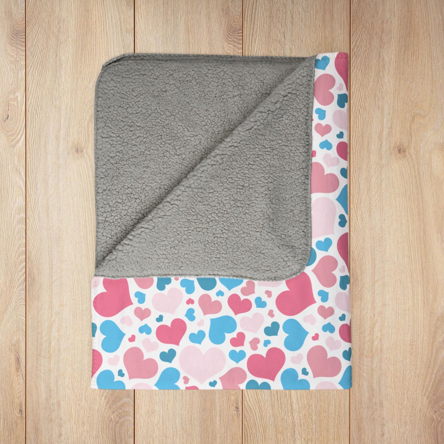 Transgender Pride Valentine’s Day Hearts White Fleece Sherpa Blanket