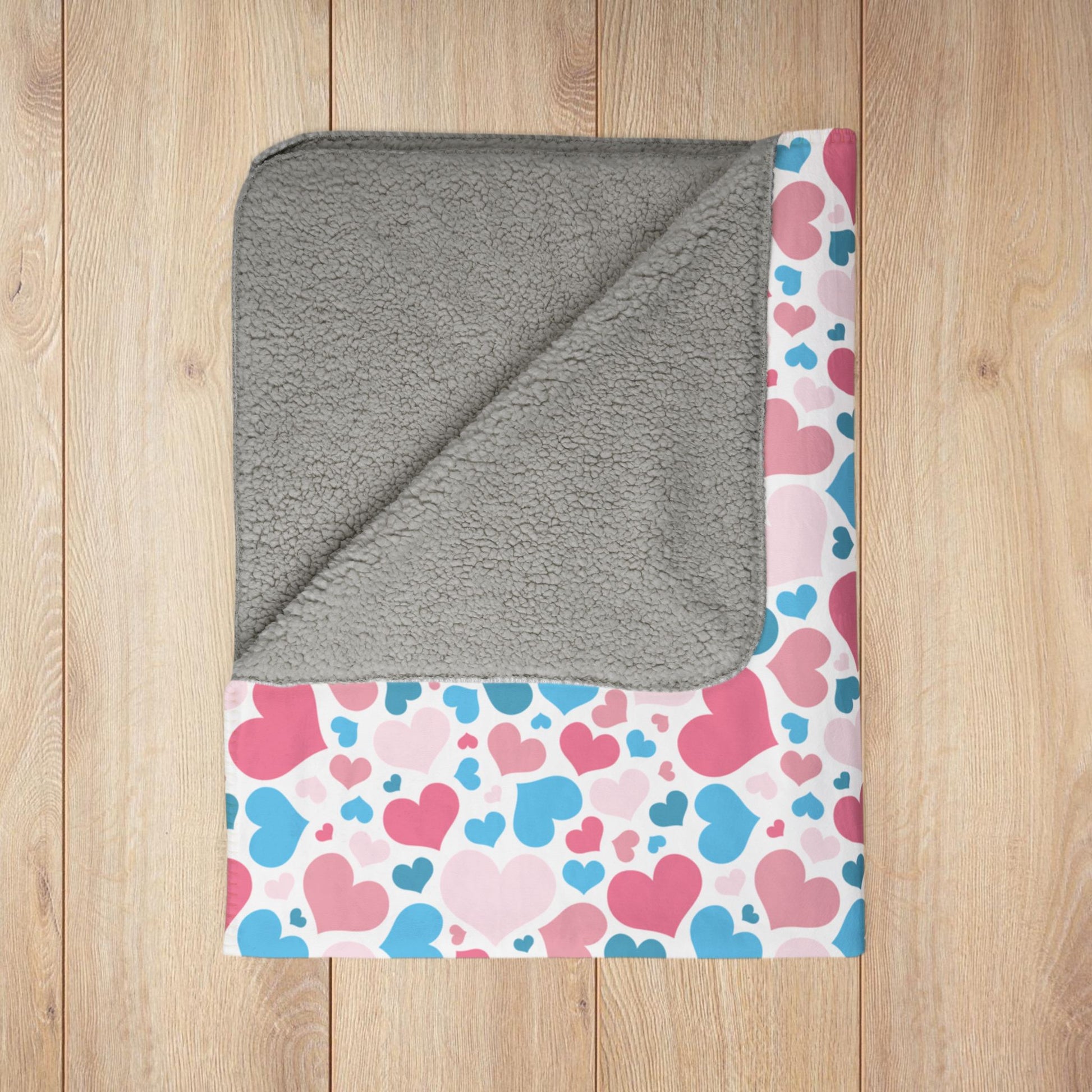 Transgender Pride Valentine’s Day Hearts White Fleece Sherpa Blanket