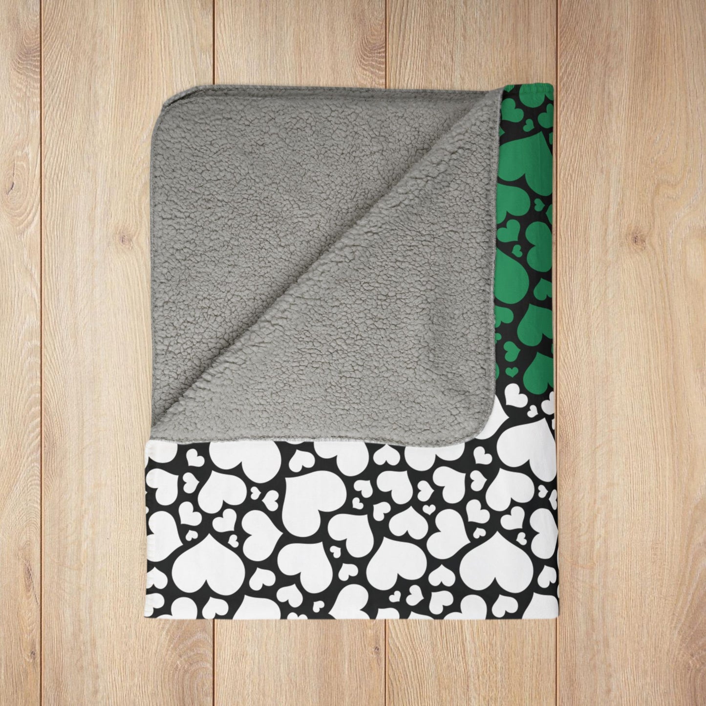 Mali Flag Hearts Fleece Sherpa Blanket