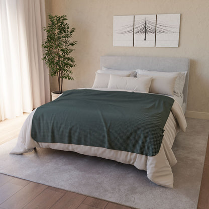 50" × 60" Grey Green Buffalo Plaid Gingham Fleece Sherpa Blanket