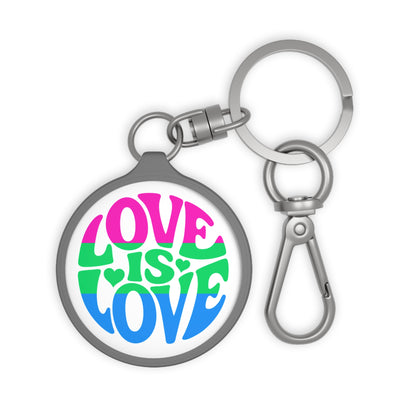 Polysexual Pride Love is Love Keychain