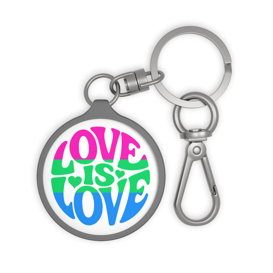 Polysexual Pride Love is Love Keychain