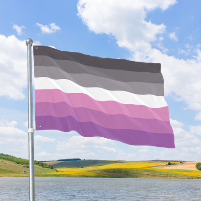 Petalsexual Grey Double-Sided Pride Flag with Grommets