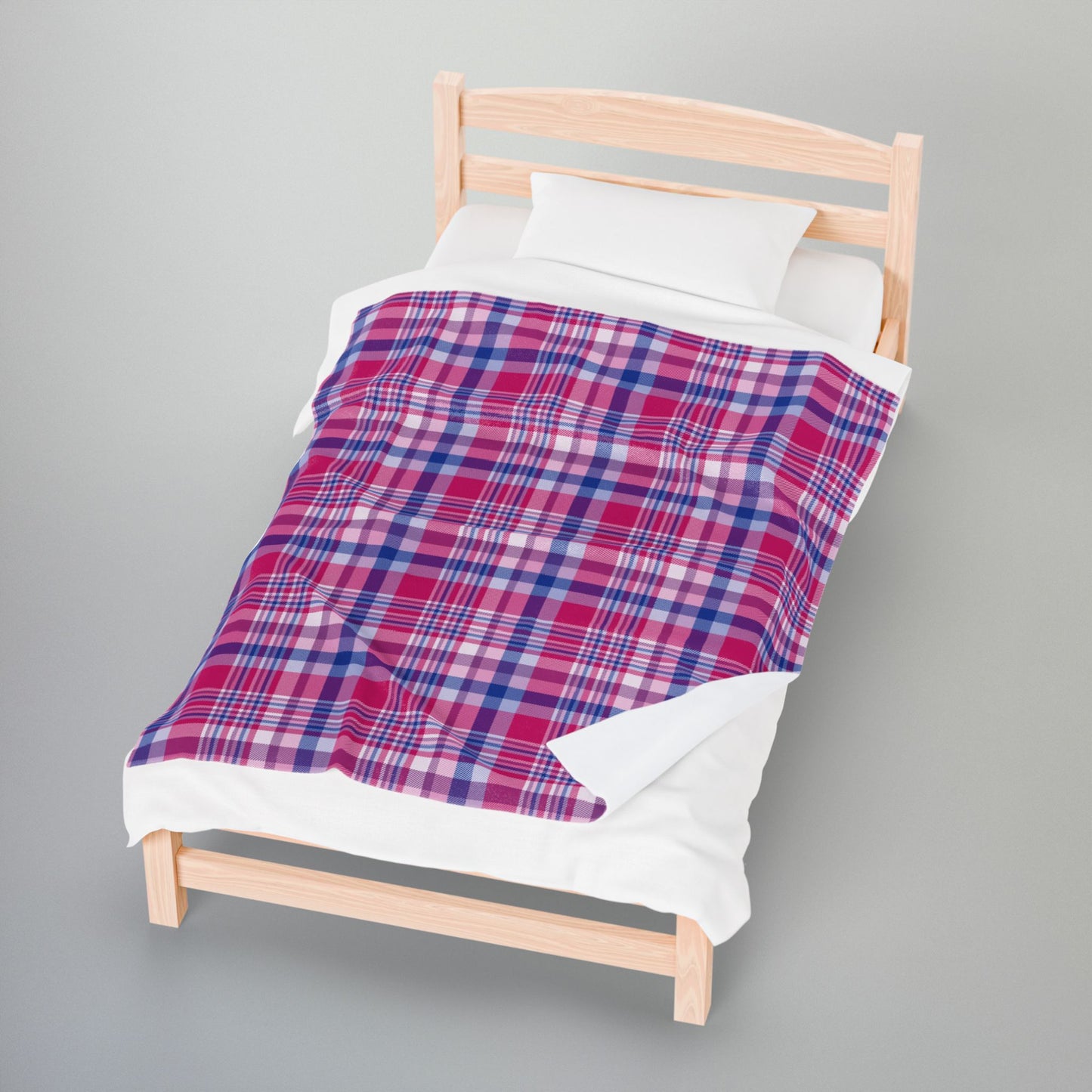 Bisexual Pride Plaid Velveteen Plush Blanket