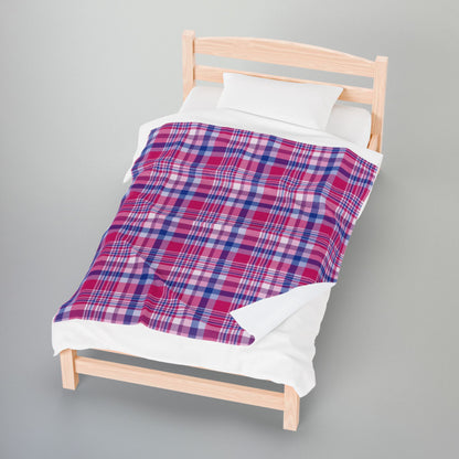 Bisexual Pride Plaid Velveteen Plush Blanket