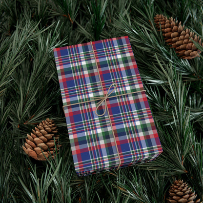 Christmas Blue & Red Buffalo NY Plaid Gift Wrapping Paper Roll