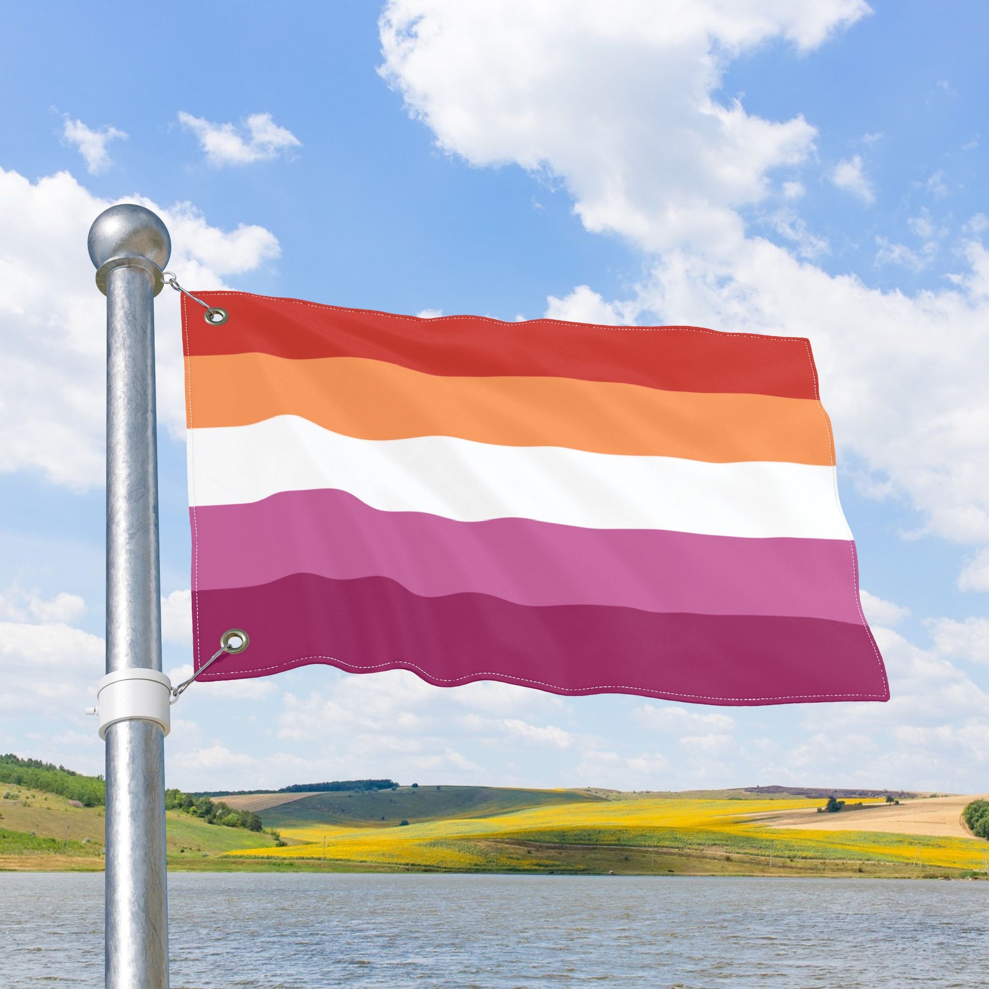 Lesbian Pride Flag with Grommets