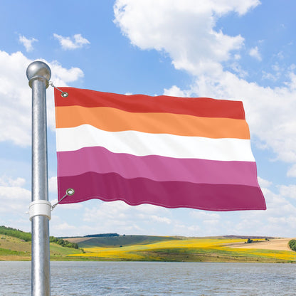 Lesbian Pride Flag with Grommets