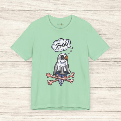 Ghost Lovebird Boo! Hand-Drawn & Hand-Colored Tee