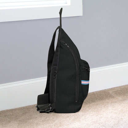 Transgender Pride Black Minimalist Cross Body Sling Bag