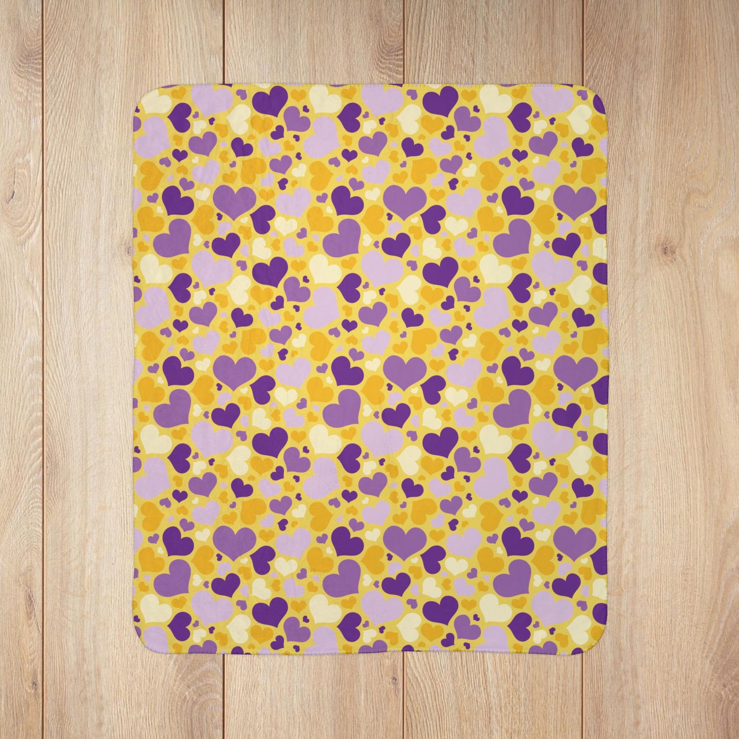 Intersex Pride Valentine’s Day Hearts Dark Yellow Fleece Sherpa Blanket