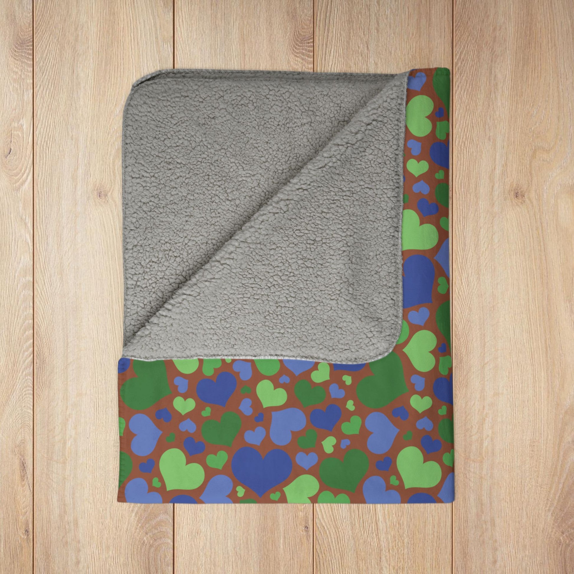 Sapiosexual Pride Valentine’s Day Hearts Brown Fleece Sherpa Blanket