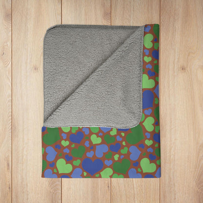 Sapiosexual Pride Valentine’s Day Hearts Brown Fleece Sherpa Blanket