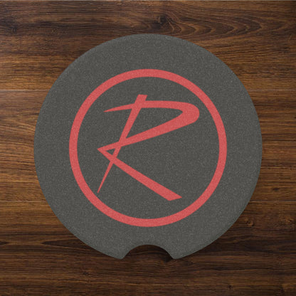 Rambler Logo Black & Red Soapstone Car Cup-Holder Coaster