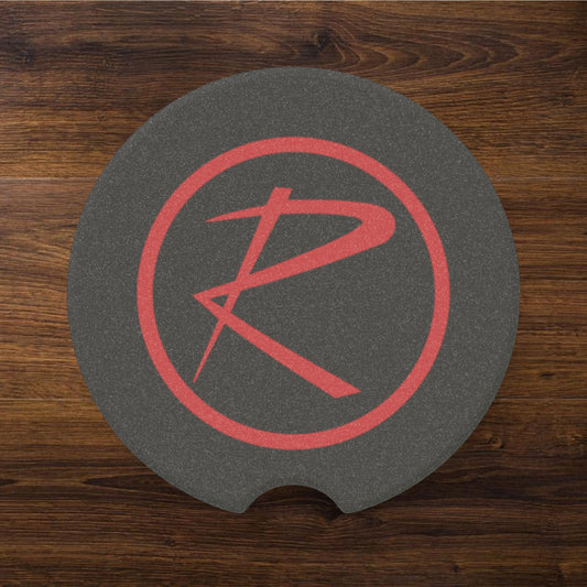 Rambler Logo Black & Red Soapstone Car Cup-Holder Coaster