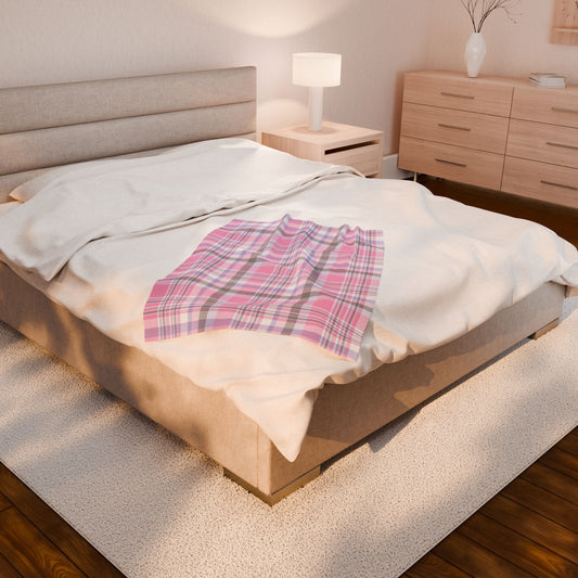 Cupiosexual Pride Plaid Velveteen Plush Blanket