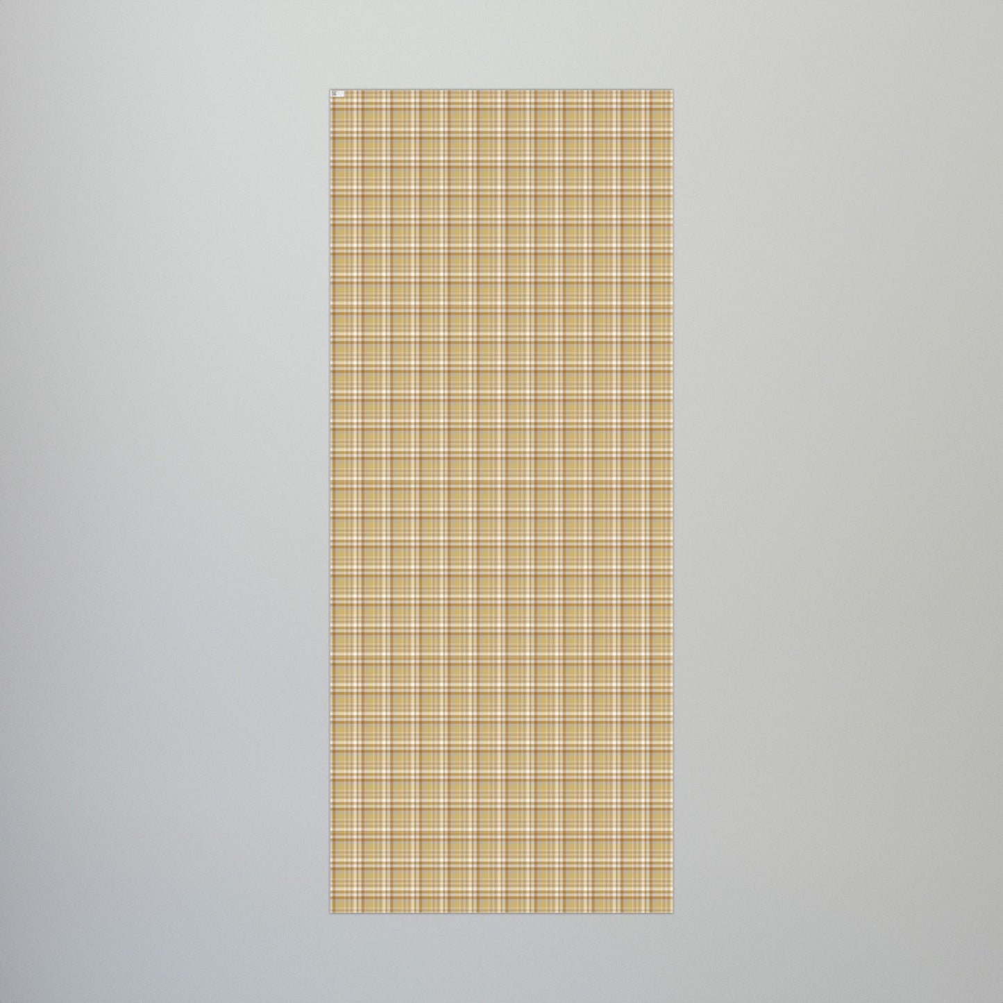 29'' x 72" Matte Christmas Gold & Grey Plaid Gift Wrapping Paper Roll