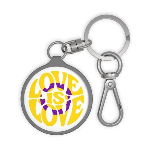 Intersex Pride Love is Love Keychain