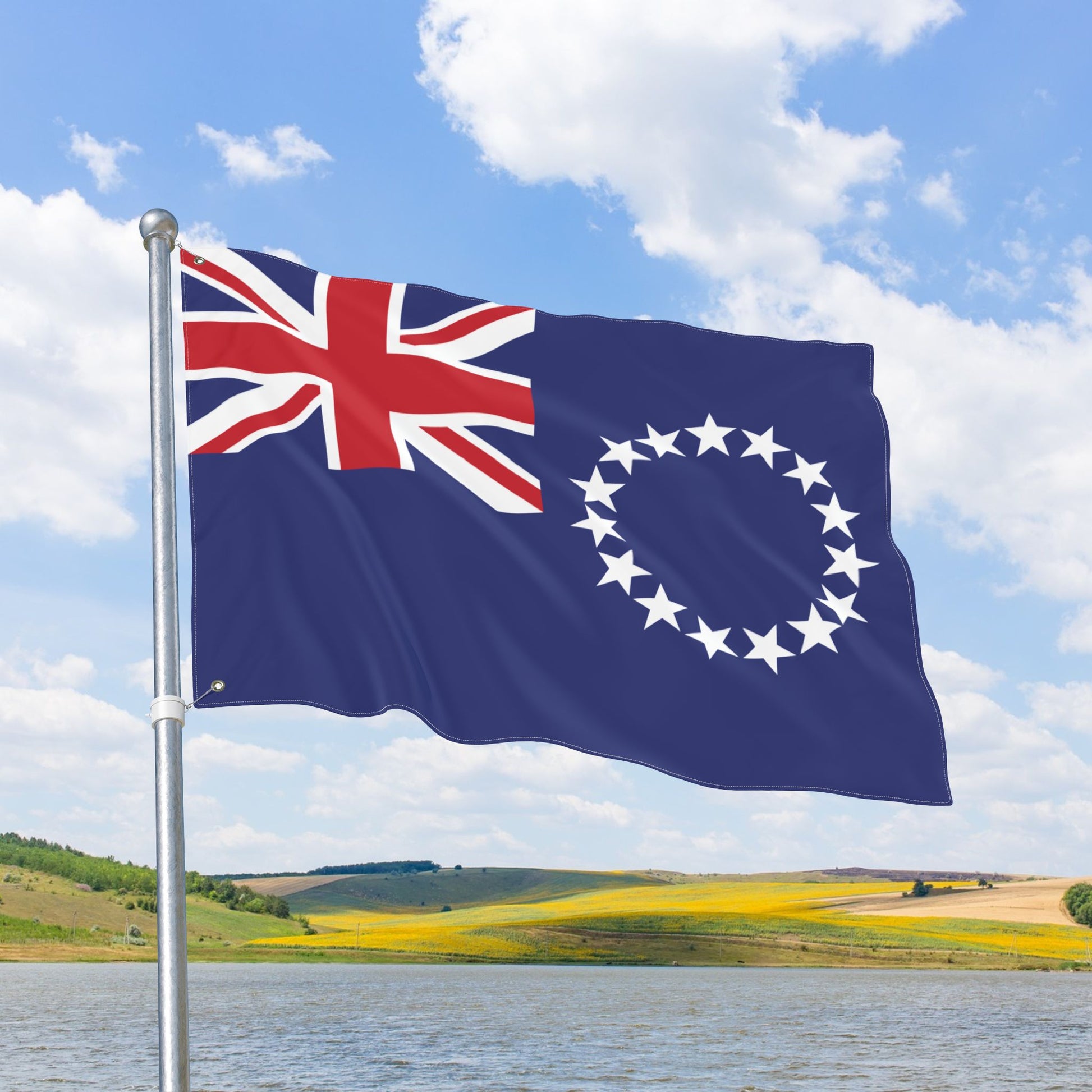 Cook Islands Flag with Grommets