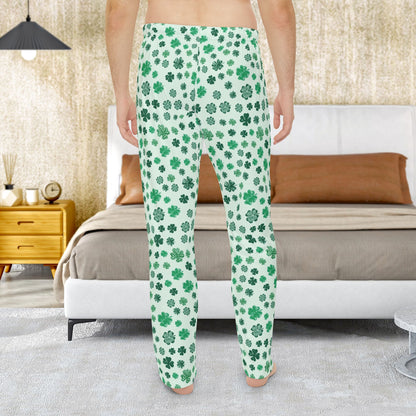 Men’s St. Patrick’s Day 4 Leaf Clover Shamrock Pajama Pants