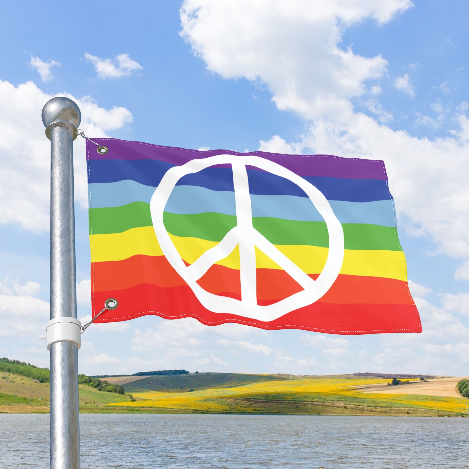 Peace Pride Flag with Grommets