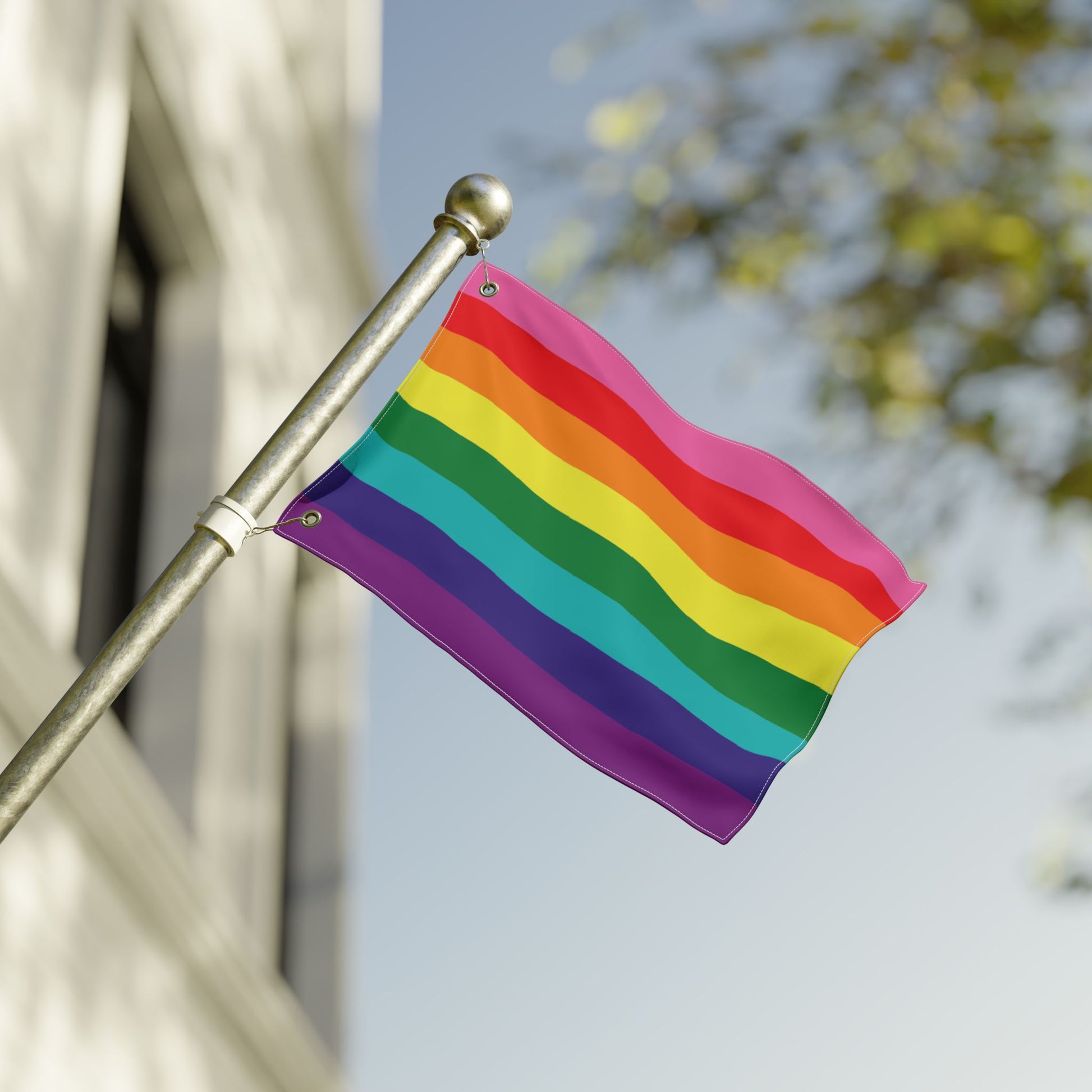 12'' × 18'' Gilbert Baker Rainbow Pride Flag with Grommets