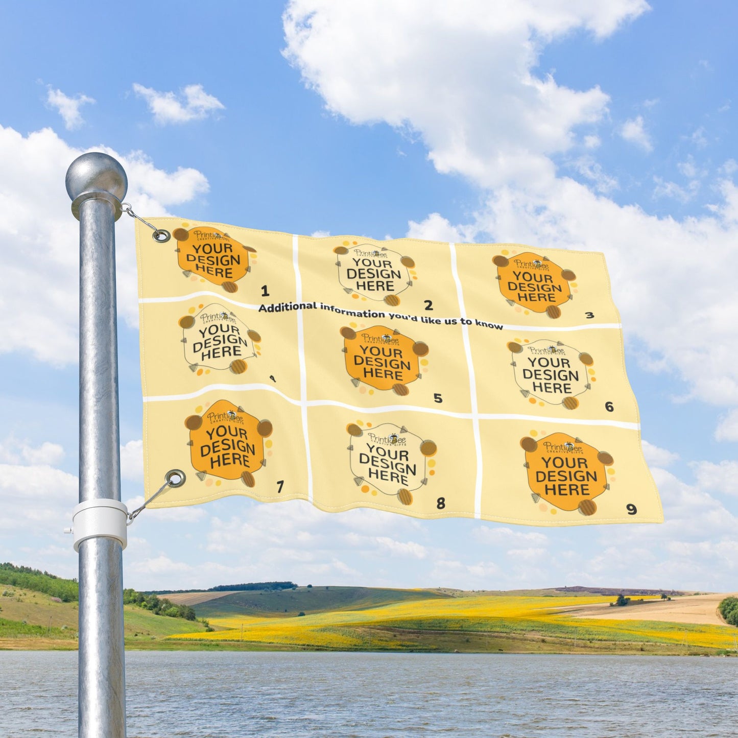 Custom 9 Flag Collage with Grommets