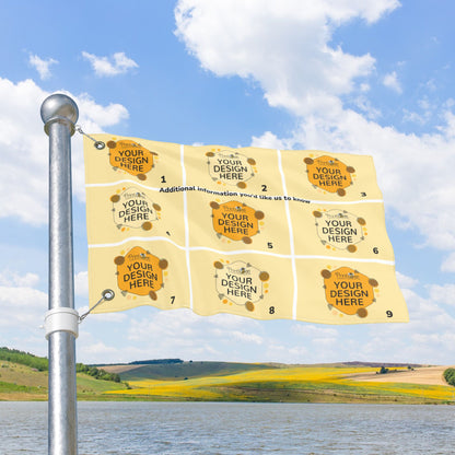 Custom 9 Flag Collage with Grommets