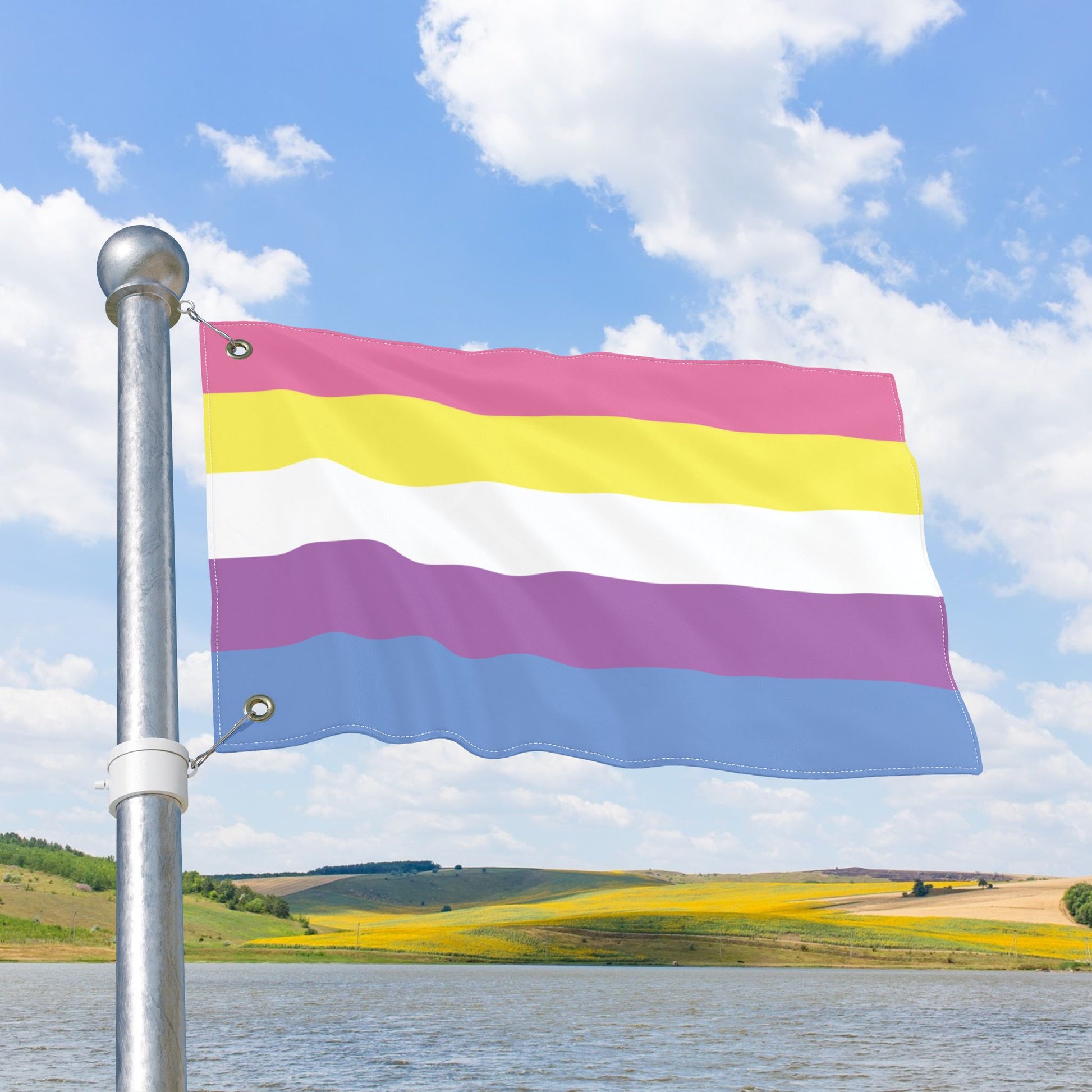 Bigender Pride Flag with Grommets