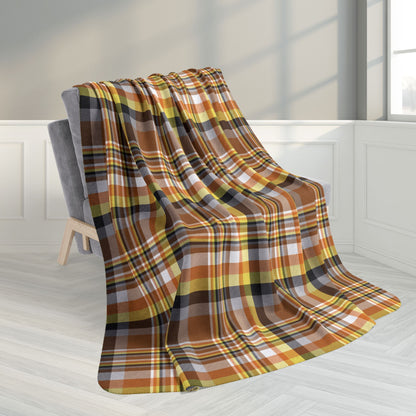 60" × 80" Grey Bear Pride Plaid Fleece Sherpa Blanket