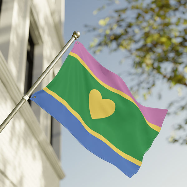 24'' × 36'' Polyromantic Pride Heart Flag with Grommets