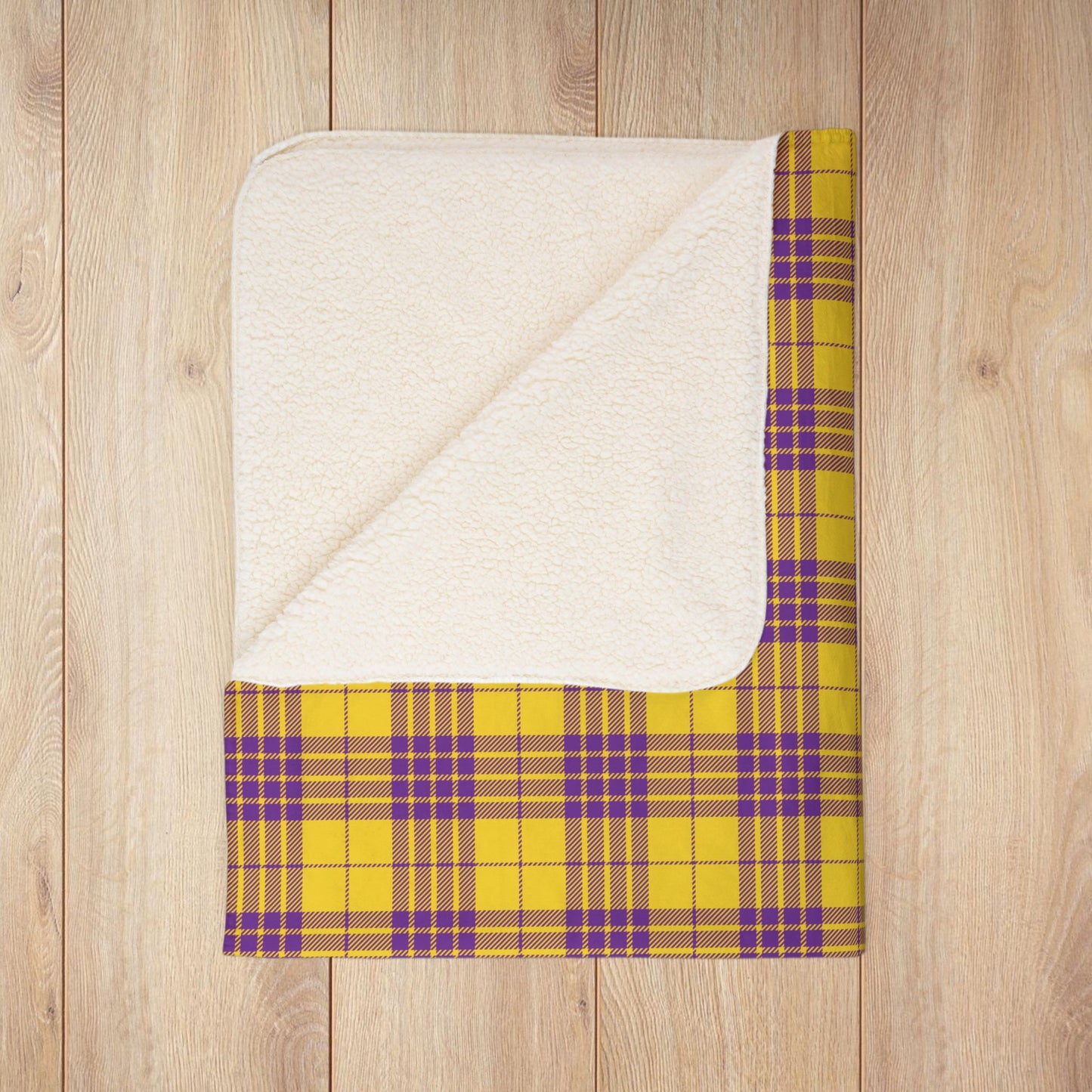 Plaid Intersex Pride Fleece Sherpa Blanket