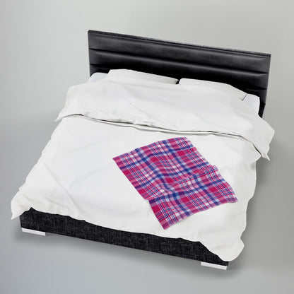Bisexual Pride Plaid Velveteen Plush Blanket