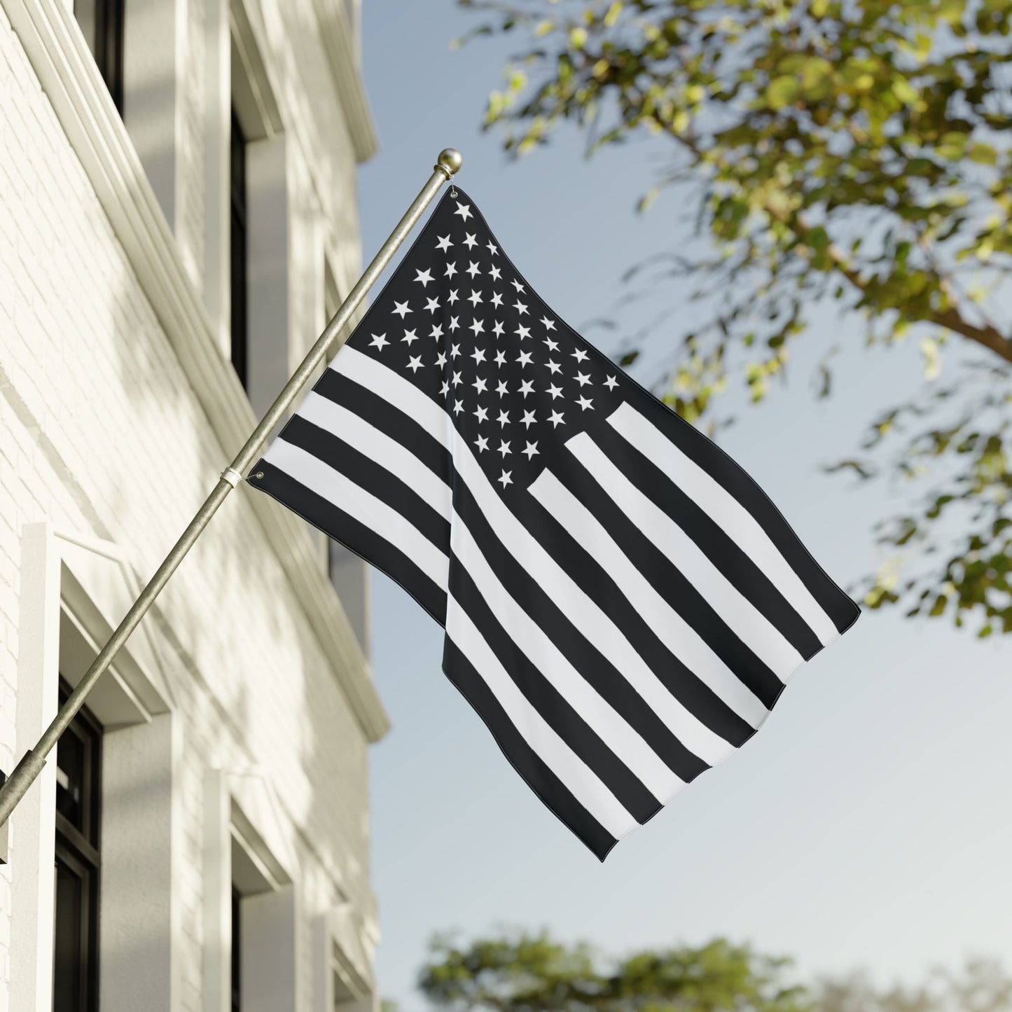 36'' × 60'' USA Black & White American Flag with Grommets