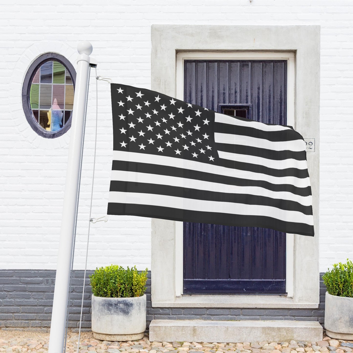 Black & White U.S.A. Flag