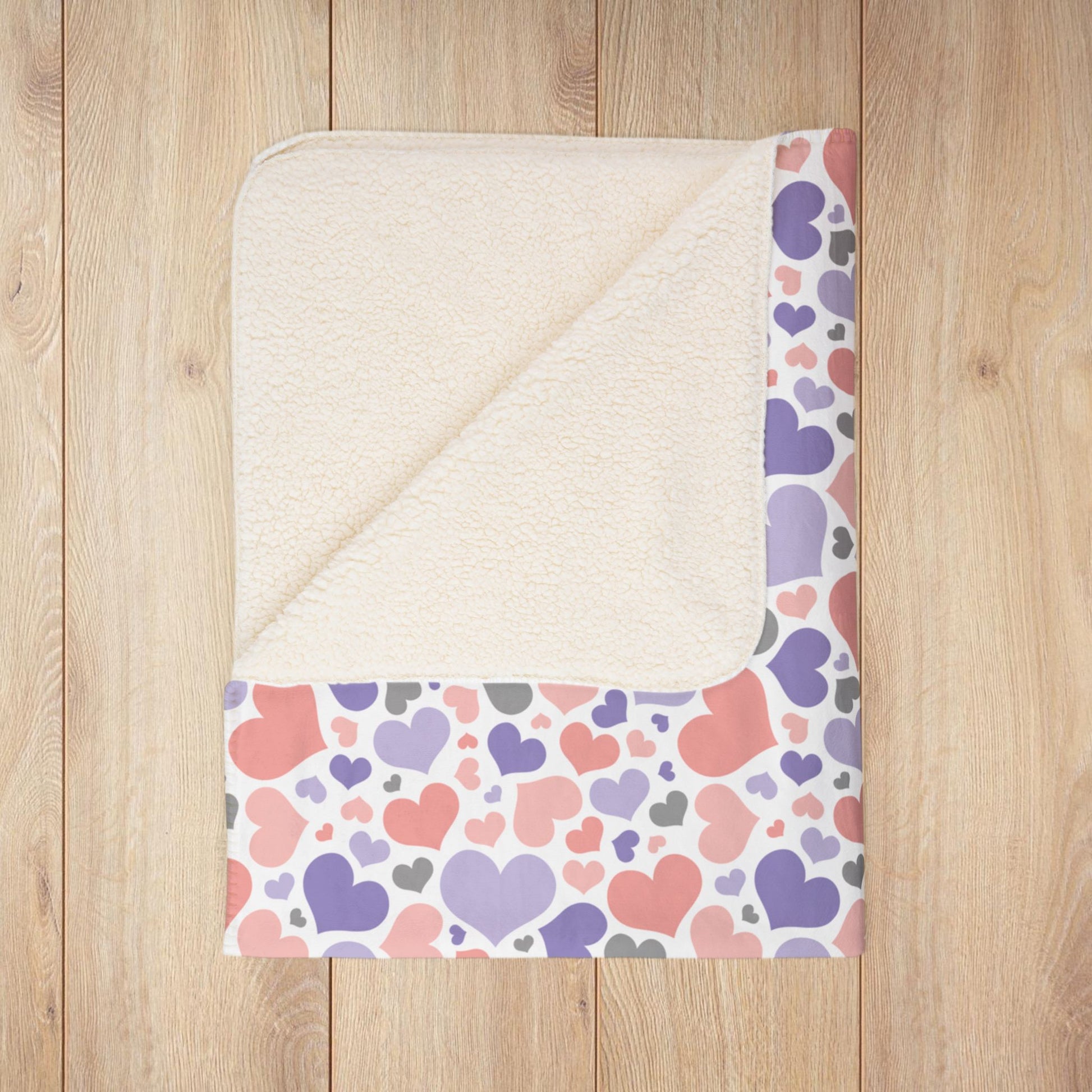 Cupioromantic Pride Valentine’s Day Hearts White Fleece Sherpa Blanket