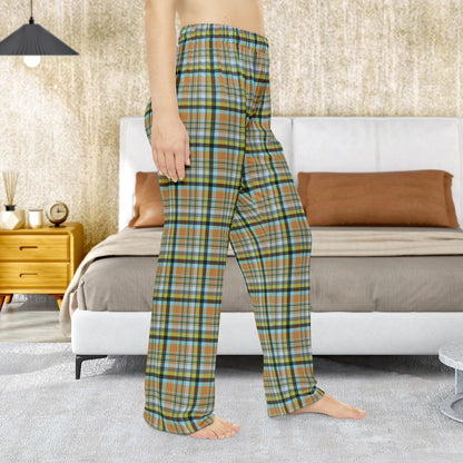 Women’s Brown, Green & Blue Mason OH Plaid Pajama Pants