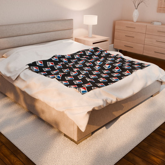 Velveteen Plush AMC Logo Black Blanket